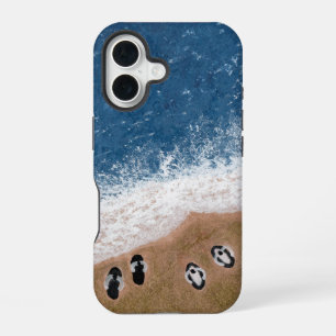 Flip Flops on the Beach Sand iPhone 16 Case