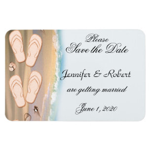 Flip Flops on the Beach Wedding Save the Date Magnet