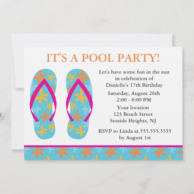 Flip Flops Party Invitations (Front)