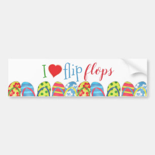 Flip Flops Personalised Beach Tropical Colourful Bumper Sticker