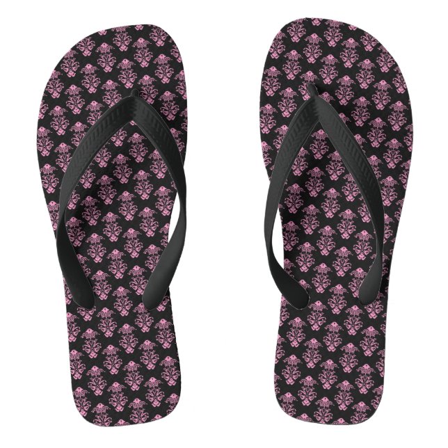 Flip Flops/Pink Damask Thongs (Footbed)