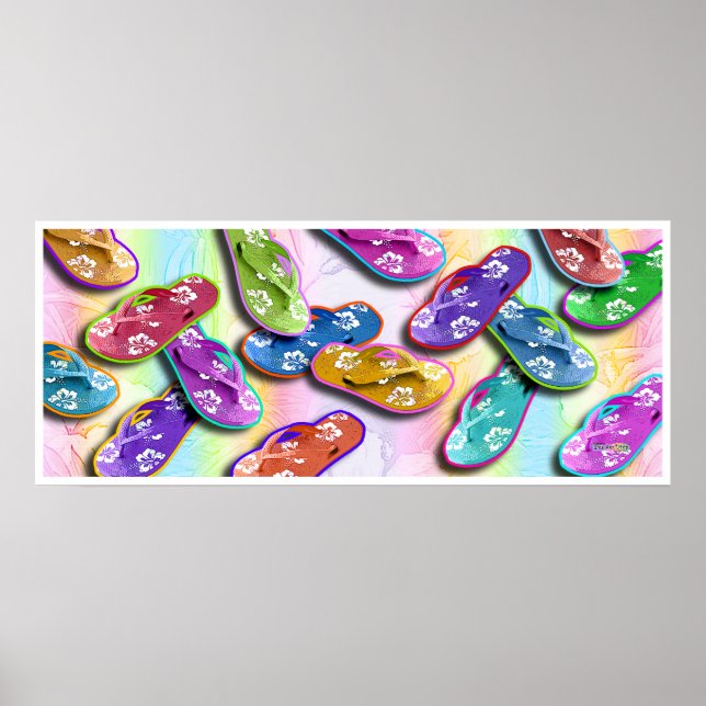 Flip Flops Pop Art Posters, Prints (Front)