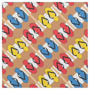 Flip Flops Primary Colours Stripes Fabric