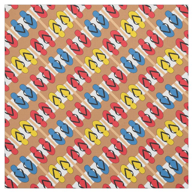 Flip Flops Primary Colours Stripes Fabric (Swatch)