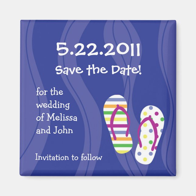 Flip Flops Save The Date Magnet (Front)