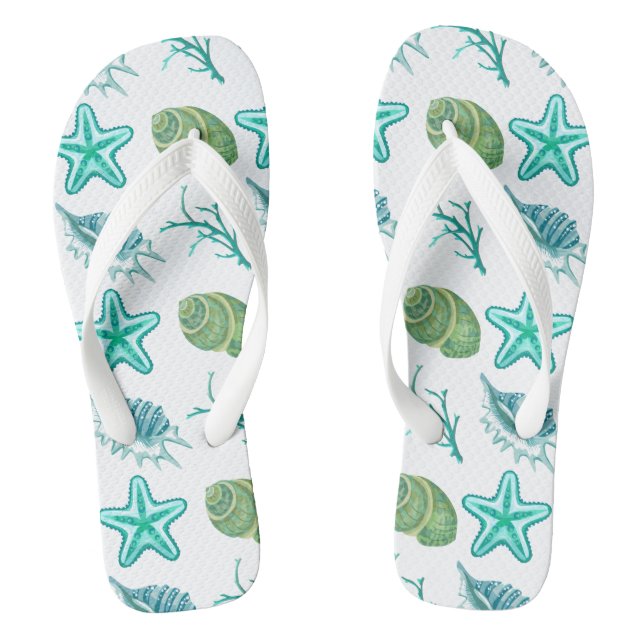 Flip Flops-Seashells Thongs (Footbed)