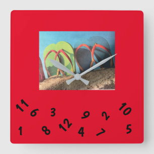 ***FLIP FLOPS*** SQUARE WALL CLOCK