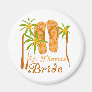Flip Flops St. Thomas Bride Magnet