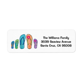 Flip Flops Summer Beach Pool Family Return Address Label