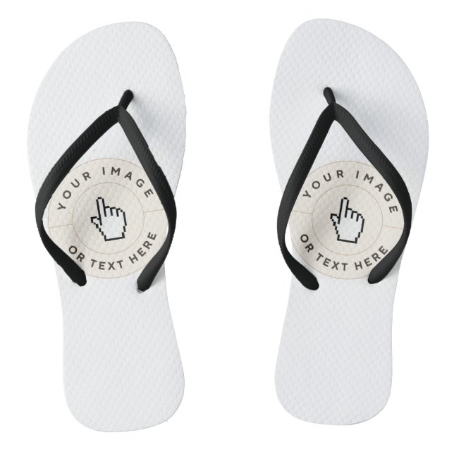 Flip Flops Thin Straps - Custom (add image/text)  (Footbed)