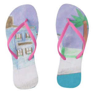 Flip-flops with a Caribbean Scene Thongs