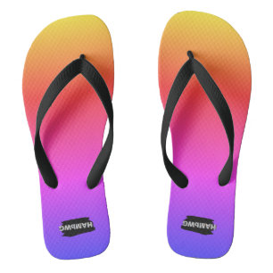 Flip-Flops with a Gradient Rainbow Colour Design Thongs