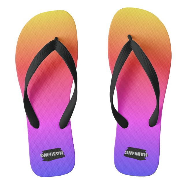 Flip-Flops with a Gradient Rainbow Colour Design Thongs (Footbed)