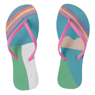 Flip-flops with a Rainbow Design Thongs