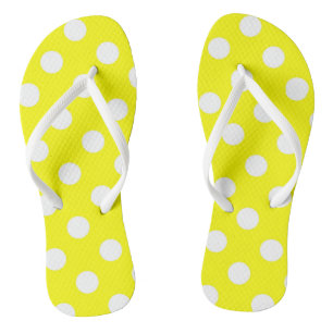 Flip Flops Yellow & White Polk a Dot