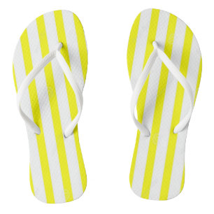 Flip Flops Yellow & White Stripe