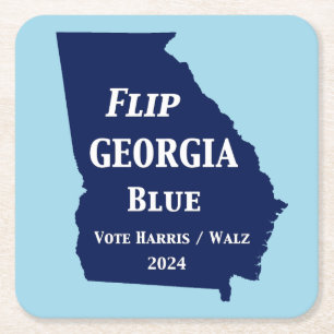 Flip Georgia Blue in 2024 Square Paper Coaster