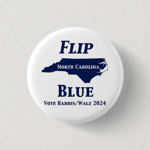 Flip North Carolina Blue in 2024 3 Cm Round Badge