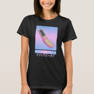 Flip Phone Retro 90s Vaporwave Flip Me Off Nostalg T-Shirt