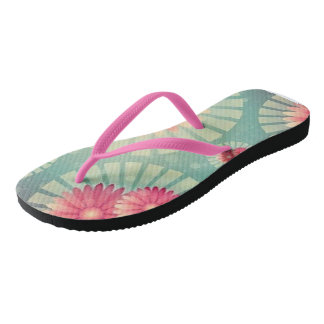 Flip Sandals Floral Modern Flowers Slim Straps