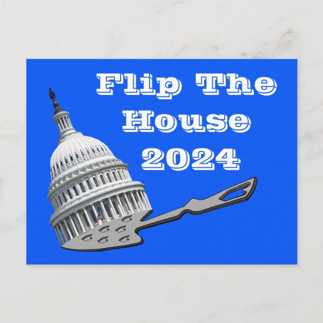 Flip The House Vote Blue 2024 Postcard (Front)