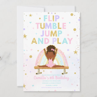Flip Tumble Jump and Play Birthday Invitation