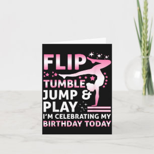 Flip Tumble Jump And Play Funny Girls Gymnastics Card