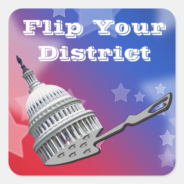Flip Your District Vote 2026 Square Sticker (Front)