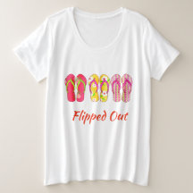 Flipped Out Flip Flop Womens Sum Plus Size t-Shirt