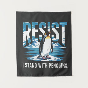 Flipped Up I Stand with the Penguins Tapestry