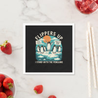 Flippers Up I Stand With Penguins Funny Resist
