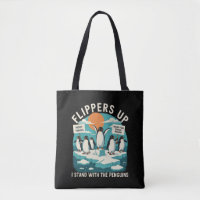 Flippers Up I Stand With Penguins Funny Resist