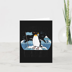 Flippers Up I Stand With The Penguins Funny Pengui Card