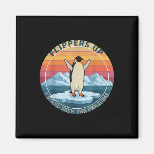 Flippers Up I Stand With The Penguins Funny Pengui Magnet