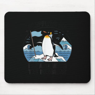 Flippers Up I Stand With The Penguins Funny Pengui Mouse Pad
