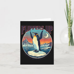 Flippers Up I Stand With The Penguins Funny Tee Card