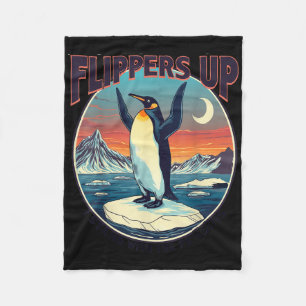 Flippers Up I Stand With The Penguins Funny Tee Fleece Blanket
