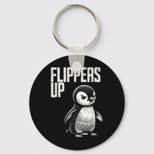 Flippers Up Penguin Resistance Subtle Anti Protest Key Ring