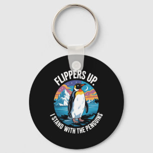 Flippers Up Stand With The Penguins Liberation Day Key Ring