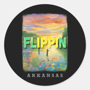 Flippin Arkansas Ar Fishing Paradise Sd760 Classic Round Sticker