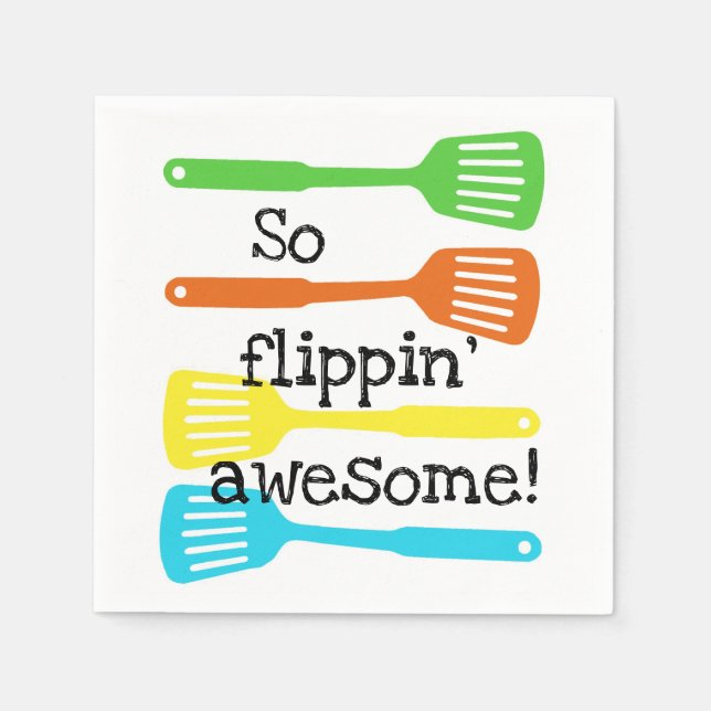 Flippin' awesome Bright kitchen gadgets/flippers Napkin (Front)