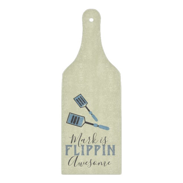 Flippin Awesome Cook Chef Name  Cutting Board (Front)