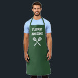 Flippin Awesome Funny Hunter Green Grilling Apron<br><div class="desc">The perfect apron for the chef whose spatula skills are beyond compare, whether flipping burgers on the grill or pancakes on the griddle. Two crossed spatulas appear silhouetted in white under the words "Flippin' Awesome" in white capital letters on a hunter green background. The perfect way to show your appreciation...</div>