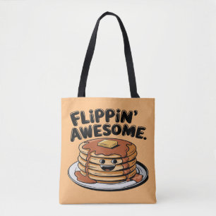 Flippin' Awesome Pancake Stack Funny Breakfast Tote Bag