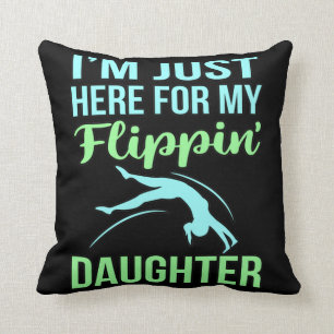 Flippin Daughter Gymnastic Gymnast Gymnastics Love Cushion