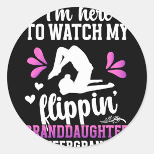 Flippin' Granddaughter Cheer Grandma Cheerleader G Classic Round Sticker