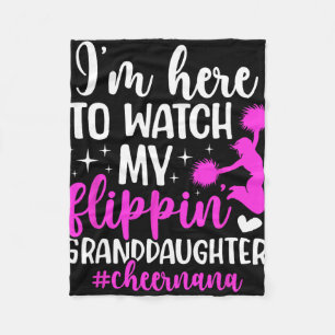 Flippin' Granddaughter Cheer Nana Of A Cheerleader Fleece Blanket