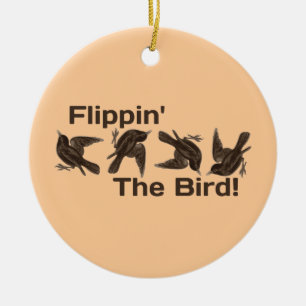 Flippin' The Bird Ceramic Tree Decoration