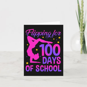 Flipping For 100 Days Of School Gymnastics Gymnast Card