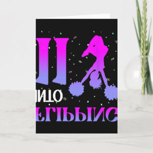 Flipping Into 11 Cheerleader 11th Bday 11 Years Ol Card